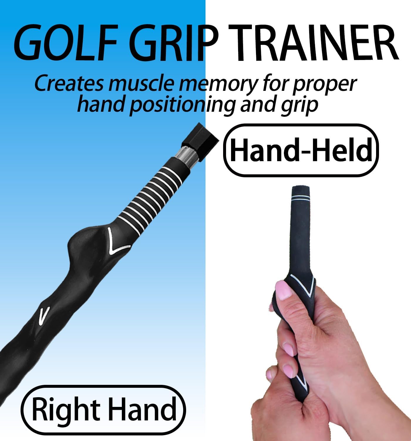 Golf Swing Trainer aid - Golf Training aid to Improve Hinge, Forearm Rotation, Shoulder turna and Grip.Portable Collapsible Swing Trainer Equipped with Golf Grip Traine