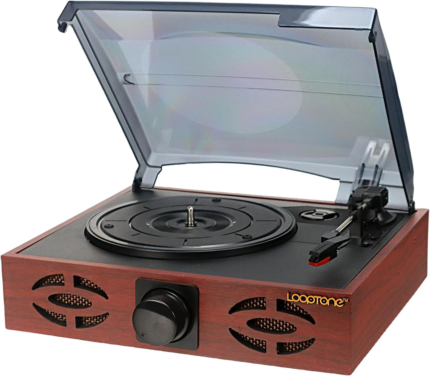 3 Speed Vinyl Record Player Wooden Turntable with RCA Line Out and USB Output for Recording