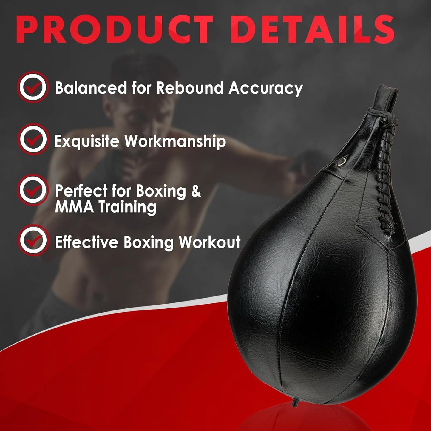 Speed Bag Boxing Punching Bag, PU Leather Speed Bags for Boxing - MMA Muay Thai Punching Workout Kicking Training Speed ball, Exercise Speed Ball Kicking Platform Equipment