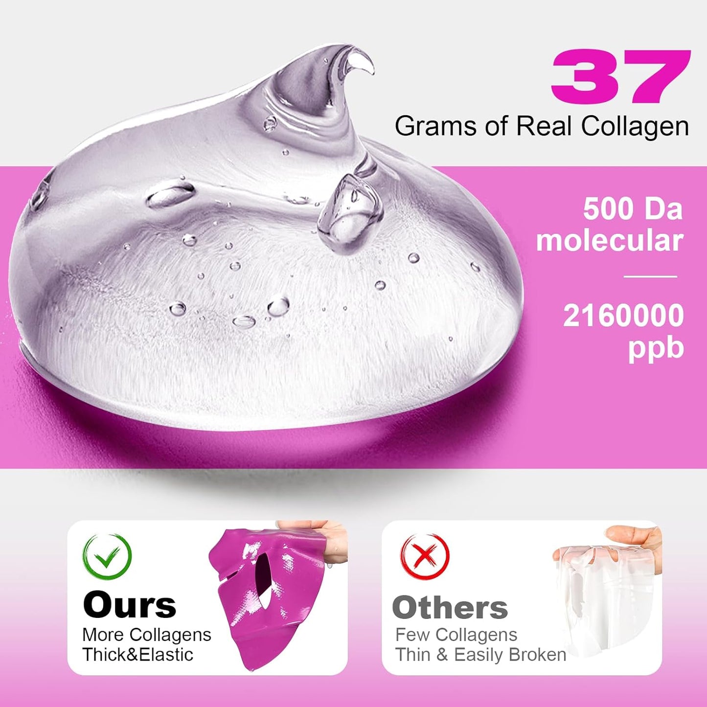 Bio-Collagen Face Mask Korean Skincare Hydrating Anti Wrinkle Lifting Overnight Real Deep Mask with Niacinamide and Hyaluronic Acid