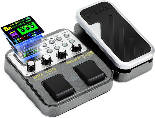 MG-100 Professional Multi-Effects Pedal Processor Musical Instrument Parts 40s Record 55 Effect Mode 10 Sound Di Box Electric Guitar and Bass Loop Amplifier Tube Pedal