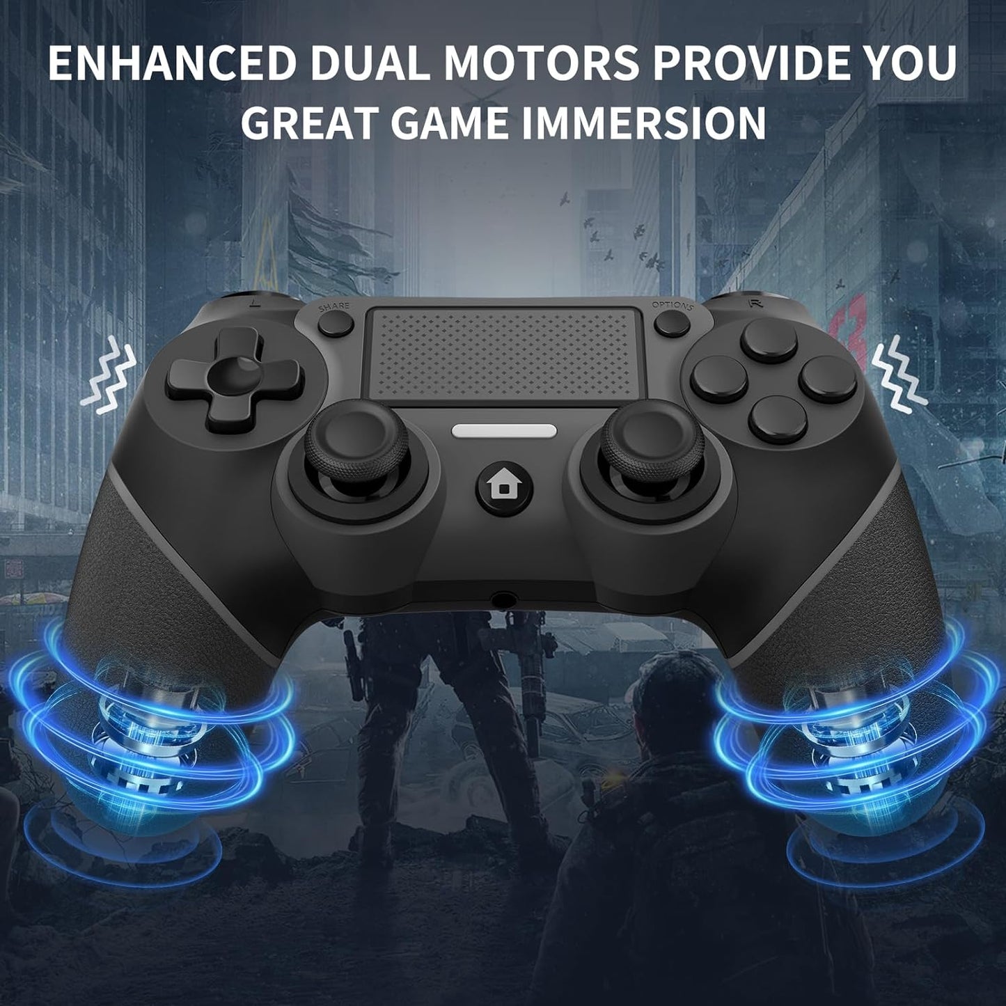 Wireless Controller for PS4, Wired P-4 Pro Controller with Paddles, Black P-4 Controller Accessories, P-4 Accessories Perfect Adaptive Full Version 4/4 Pro/Slim.