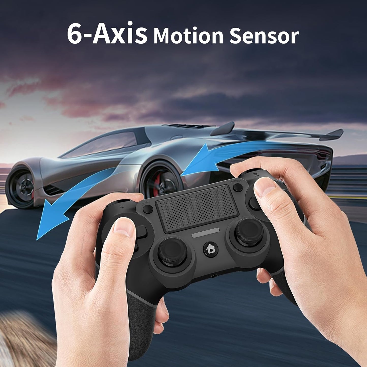 Wireless Controller for PS4, Wired P-4 Pro Controller with Paddles, Black P-4 Controller Accessories, P-4 Accessories Perfect Adaptive Full Version 4/4 Pro/Slim.