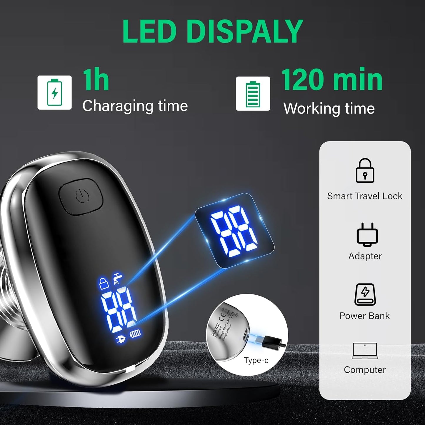 Electric Razors for Women Legs 3-Blade Shaver Heads Waterproof Rechargeable Shaver Multi-Use for Hair Removal on Legs Bikini Body (Silver)