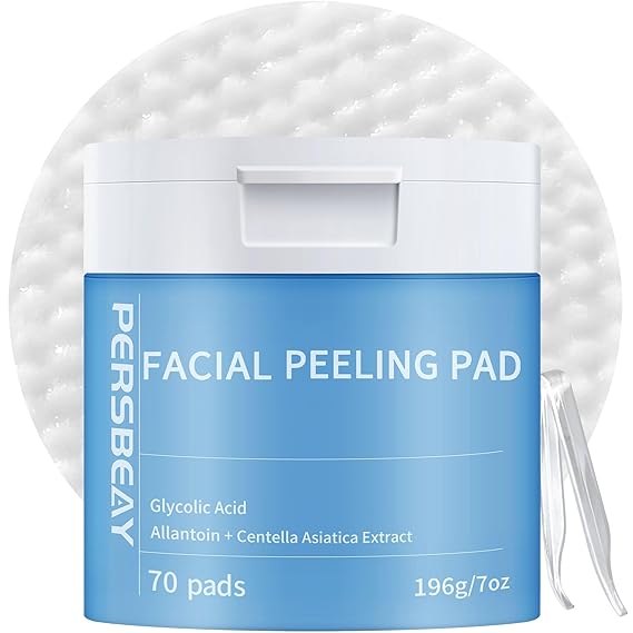 Glycolic Acid Pads, Exfoliating Toner Pads for Facial Radiance, Dual Action Gentle Face Pad for Deep Cleaning Effect |Peels & Daily Skin Renewal |Salicylic Acid & Vitamins B3 |70 Count