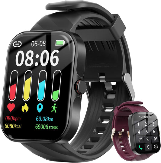 Smart Watch for Men Women (Answer/Make Call), 1.91" HD Screen Fitness Tracker with 110+ Sport Modes,IP68 Waterproof,Heart Rate/Sleep Monitor/Spo2/Pedometer,iOS Android Compatible
