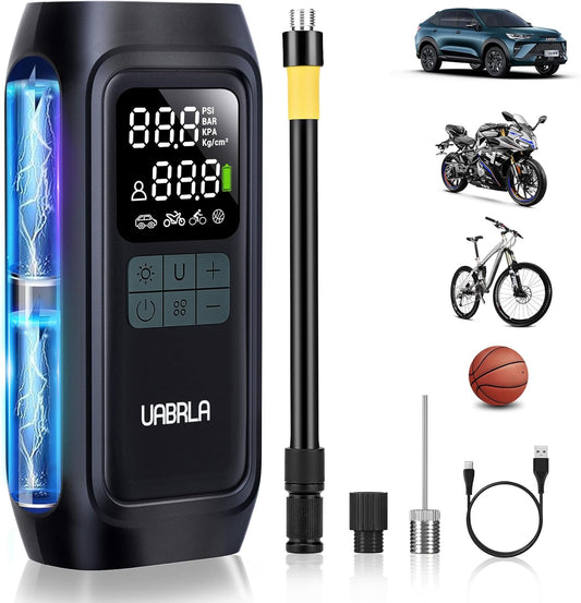 Tire Inflator Portable Air Compressor, 20000mAh & 2X Faster Inflation Electric Air Pump for Car Tires, Cordless Auto-Off Bike Tire Pump with Pressure Gauge for Car, Motorcycle, Ball