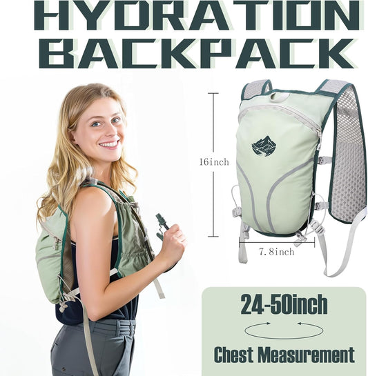 Lightweight Running Vest Hydration Backpack, Hydration Vest NO Water Bladders - Adjustable Chest Straps and Reflective Water Backpack Fit for Men Women Hiking Cycling Camping Festival Marathon