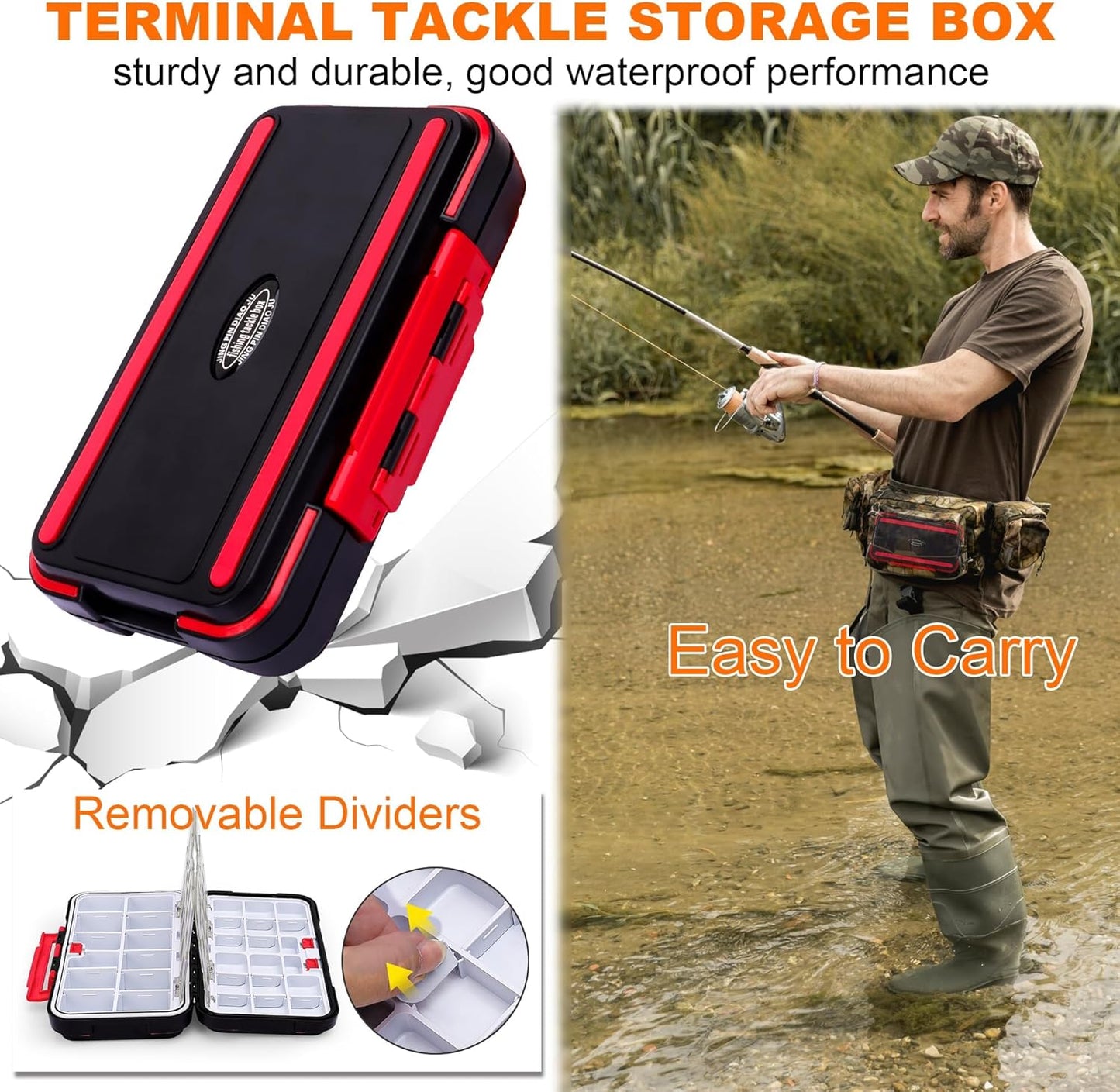 Fishing Lures Kit for Freshwater Tackle Box Kit for Bass Trout, Fathers Day Dad Gifts for Men Dad Husband Boys Beginner, Bait & Other Accessories Fishing Gear Gifts Ideas 105pcs Black