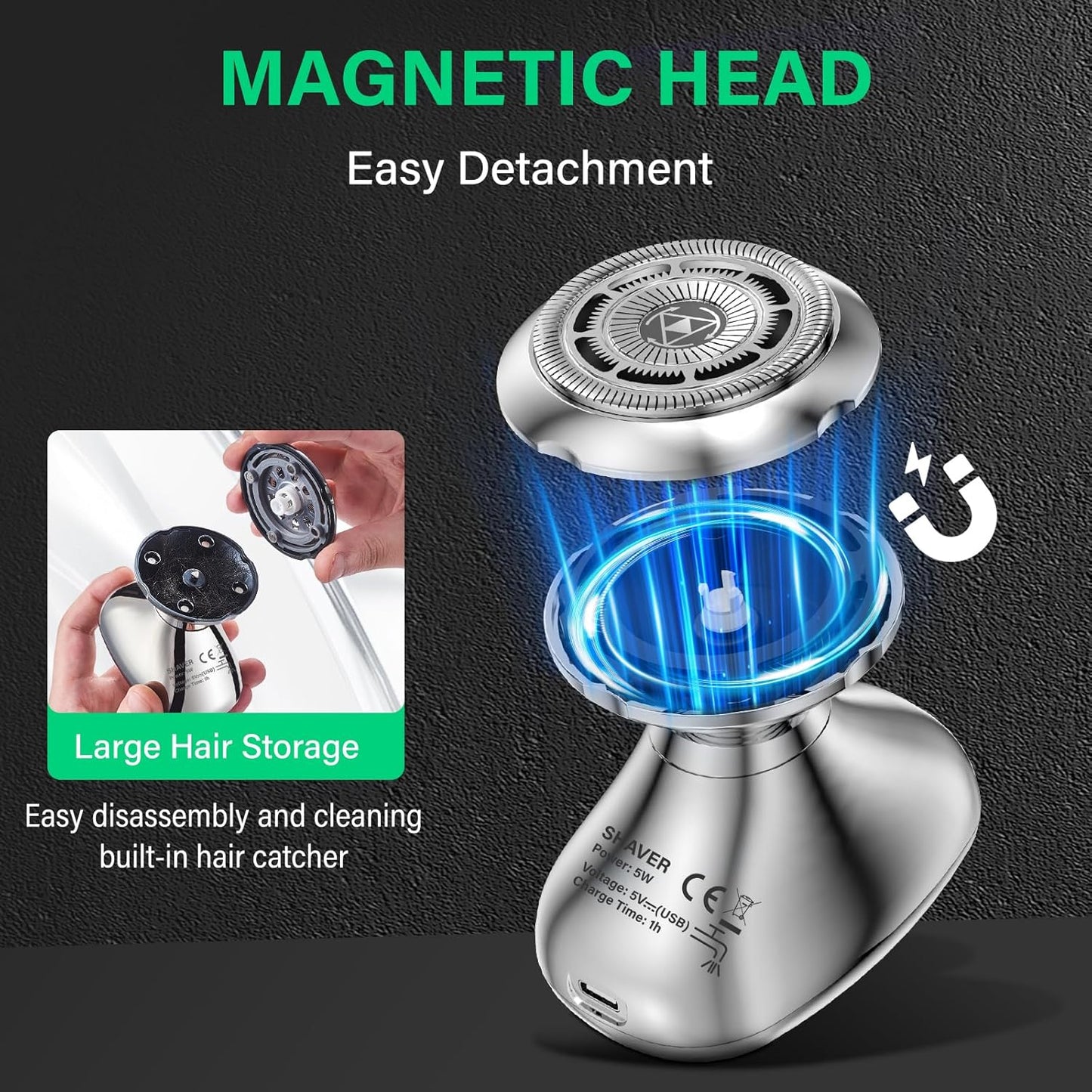 Electric Razors for Women Legs 3-Blade Shaver Heads Waterproof Rechargeable Shaver Multi-Use for Hair Removal on Legs Bikini Body (Silver)