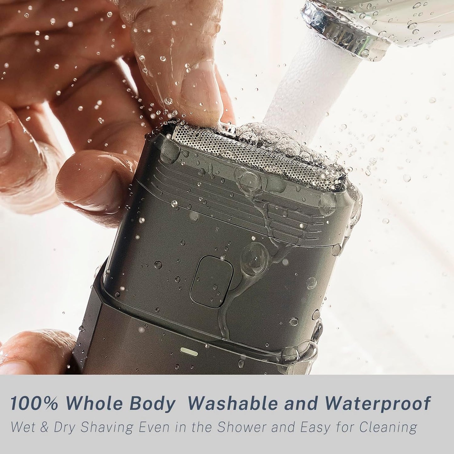 Travel Electric Razor for Men Face - Compact Mini Electric Foil Shavers for Mens Bald Head - Small Portable Facial Shavers IPX7 Waterproof Wet and Dry, Dual-Action Blades and USB-C Rechargeable