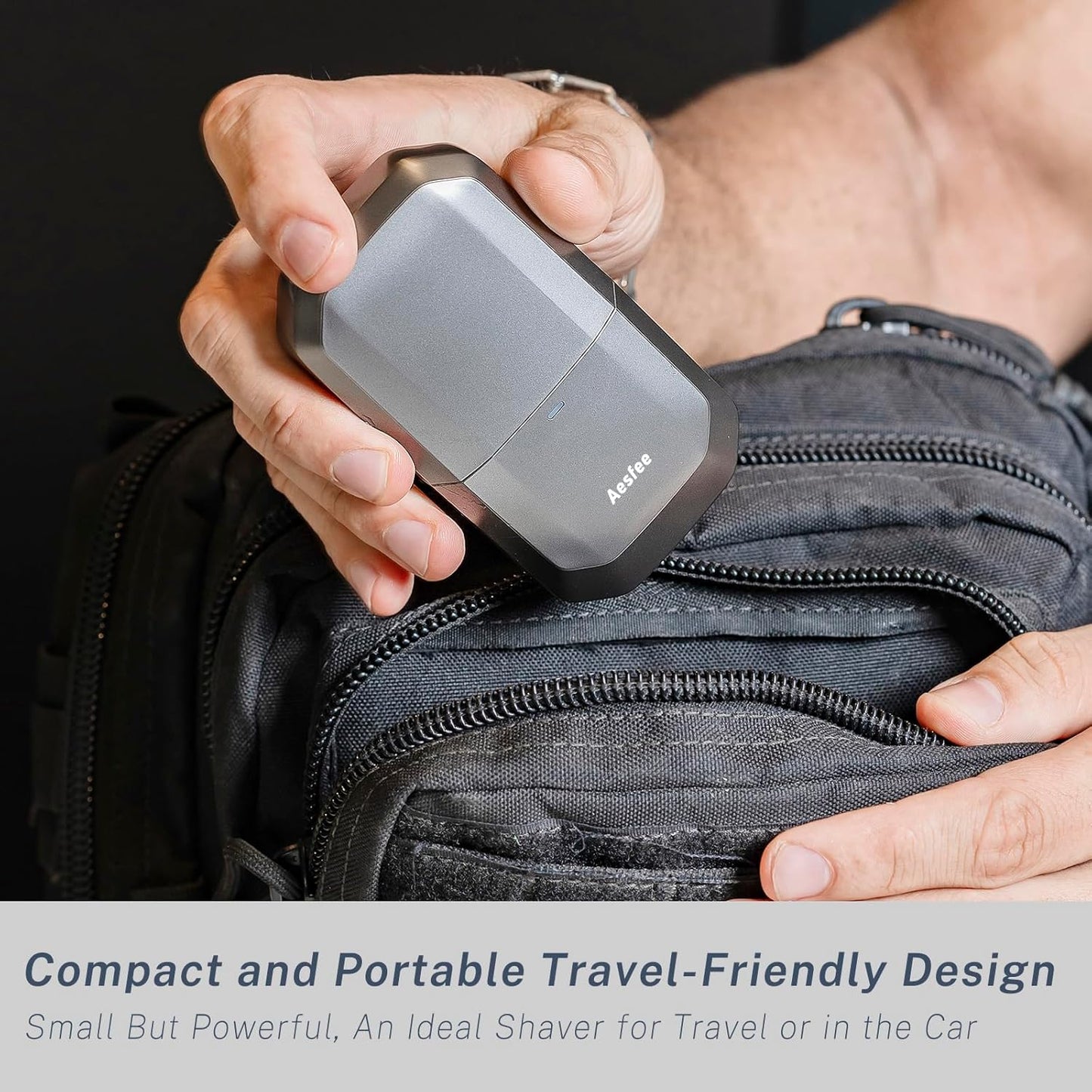 Travel Electric Razor for Men Face - Compact Mini Electric Foil Shavers for Mens Bald Head - Small Portable Facial Shavers IPX7 Waterproof Wet and Dry, Dual-Action Blades and USB-C Rechargeable