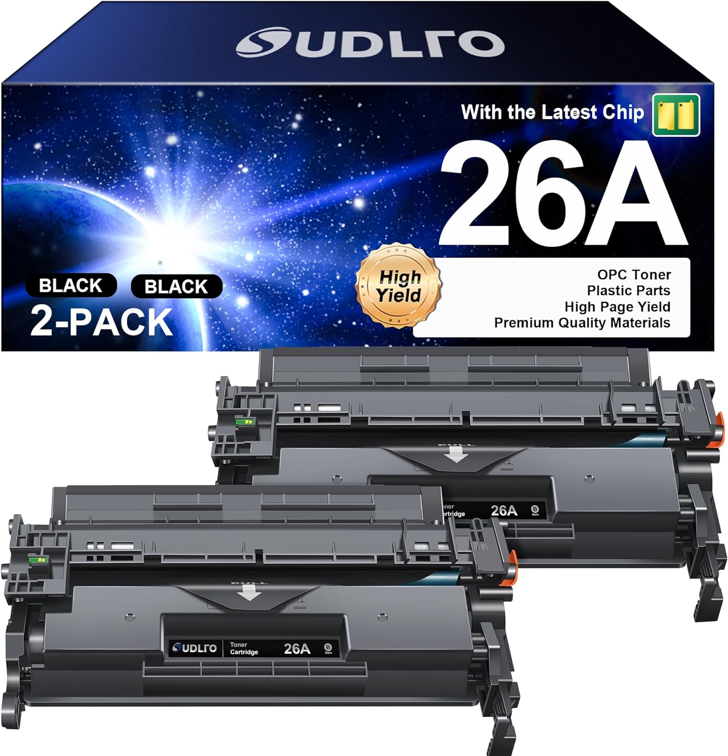 26A Toner Cartridge for HP Printer - Replacement for - HP 26A CF226A 26X CF226X to Compatible with Pro M402dw M402dn M402dne M402n MFP M426fdw M426fdn Printer (Black, 2-Pack)