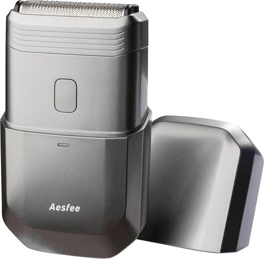 Travel Electric Razor for Men Face - Compact Mini Electric Foil Shavers for Mens Bald Head - Small Portable Facial Shavers IPX7 Waterproof Wet and Dry, Dual-Action Blades and USB-C Rechargeable