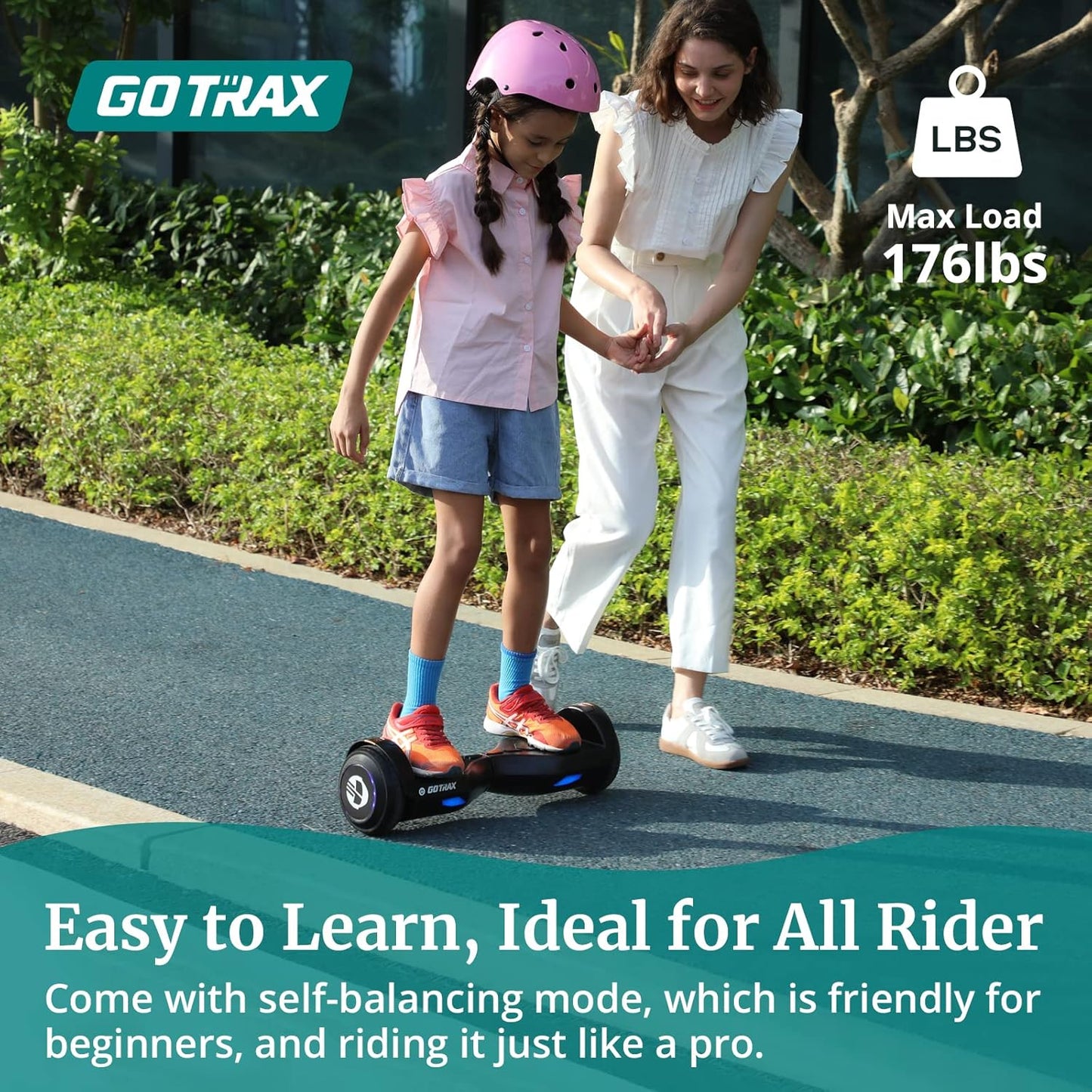 Gotrax Pulse Basic Hoverboard, 6.5" LED Wheels & Headlight, Max 4.3 Miles and 6.2mph Power by Dual 200W Motor, UL2272 Certified and 65.52Wh Self Balancing Scooters Gift for 44-176lbs for Kids Adults