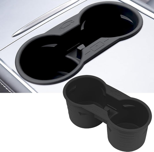 Tesla Center Console Cup Holder Insert for Model 3 and Model Y 2023 2022 2021,Interior Accessories for 2023 Model 3 and Y Black