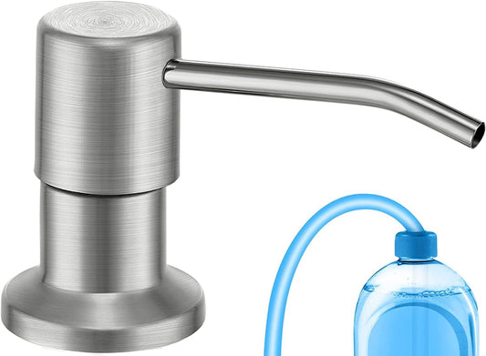 Soap Dispenser for Kitchen Sink and Extension Tube Kit, Built in Stainless Steel Sink Soap Dispenser, Countertop Water Pump with 47" Tube