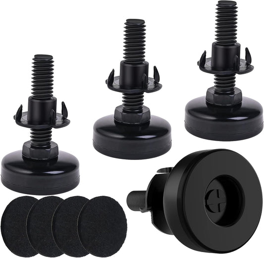 Furniture Leveling Feet, Heavy Duty Leveling Feet Furniture Levelers Adjustable Leg Levelers for Cabinets Sofa Tables Chairs Raiser, Support 1320LBs, T- Nut Kit 3/8”-16 Thread, 4 Pack, Black