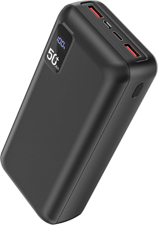 Power Bank 50000mAh 22.5W Fast Charging Portable Charger USB-C Quick Charge with 3 Outputs & 2 Inputs LED Display Huge Capacity External Battery Pack for iPhone, Samsung, iPad etc