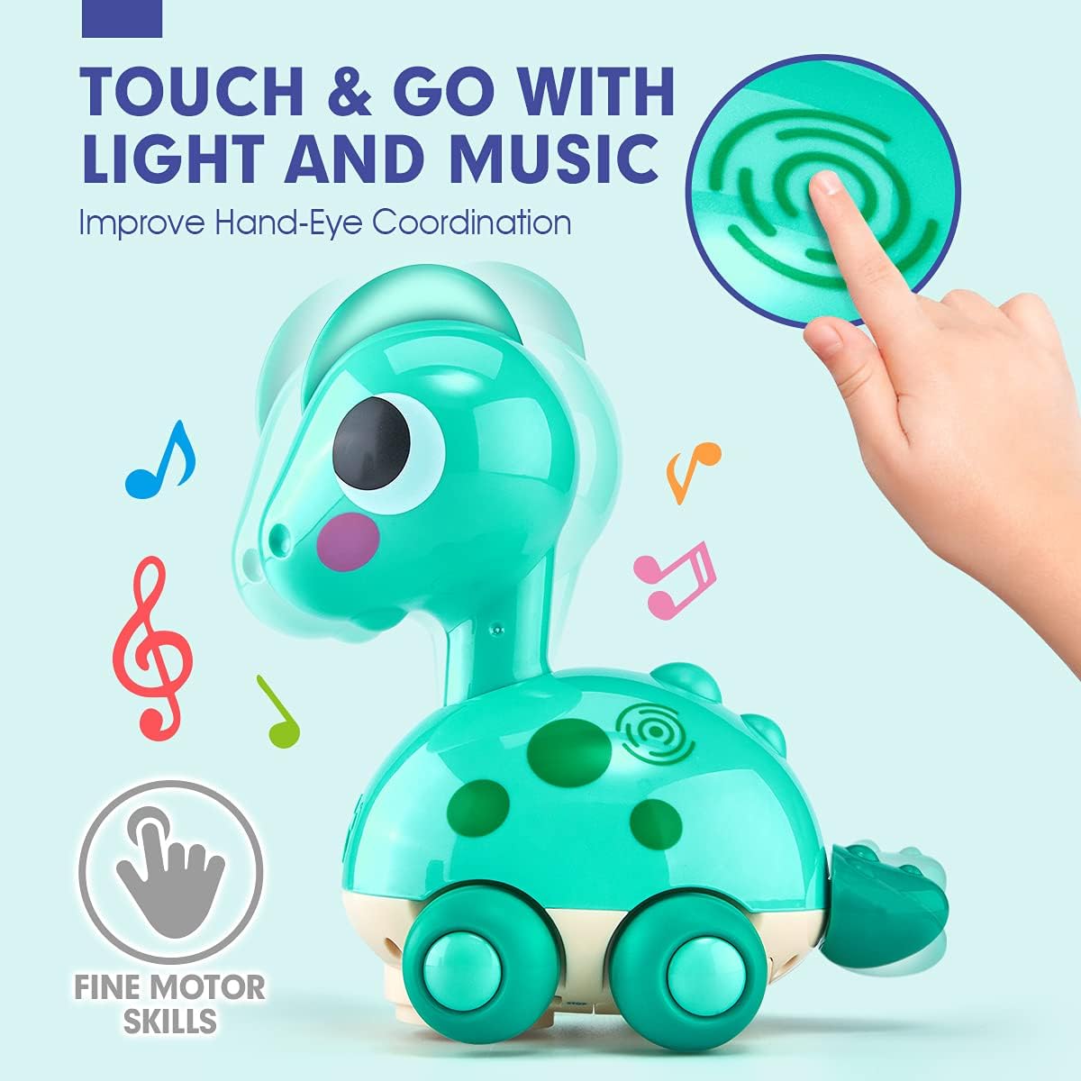 Baby Toys 6 to 12 Months Touch & Go Musical Light Infant Toys Baby Crawling Baby Toys 12-18 Months, Tummy Time Toys for 1 Year Old Boy Gifts Girl Toddler Easter Toys Age 1-2