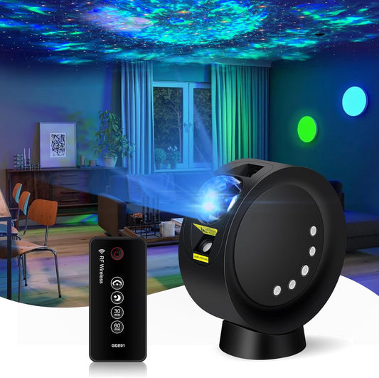 Galaxy Projector,Star Projector Galaxy Light,Nebula Light Projection with Time Setting, Remote Control,Adjustable Brightness Sky Night Light for Bedroom,Gaming Room,Home Theater,Ceiling(Black)