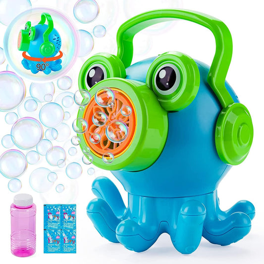 Bubble Machine, Octopus Bubble Blower 2500+ Bubbles Per Minute, Automatic Head-Shaking Bubble Maker Machine, Birthday Party Gift Outdoor Toys for Boys and Girls Kids Toddlers Age 3+ (Blue)