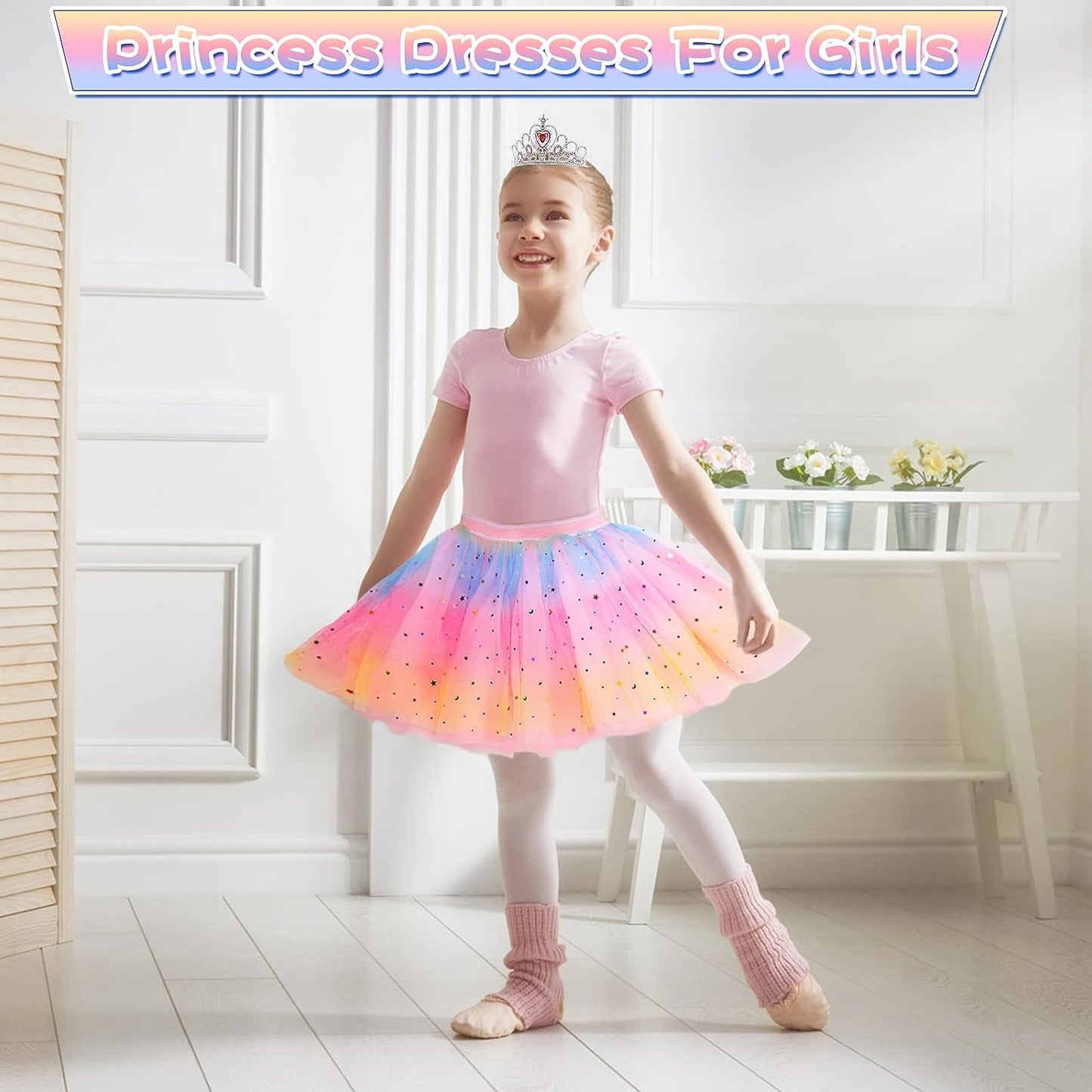 Princess Dresses for Girls,Toddler Toys,Princess Dress Up Clothes Cape Skirt for Little Girls Pretend Play,Birthday Gifts Toys for 3-6 Year Old Girls