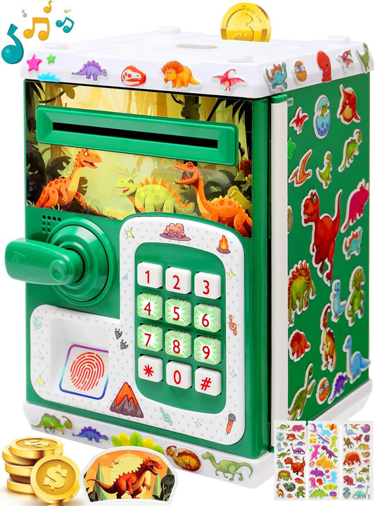 Piggy Bank Kids-Toys-for-Boys,Toddler-Toys for 2 3 4 5 6 7 8 Year Old Boys Girls,ATM Electronic Money-Box,Dinosaur-Toys-for-Kids-3-5-7,Real Cash Coin Saving-Box,Christmas Birthday-Gifts-for-Boys 8-12