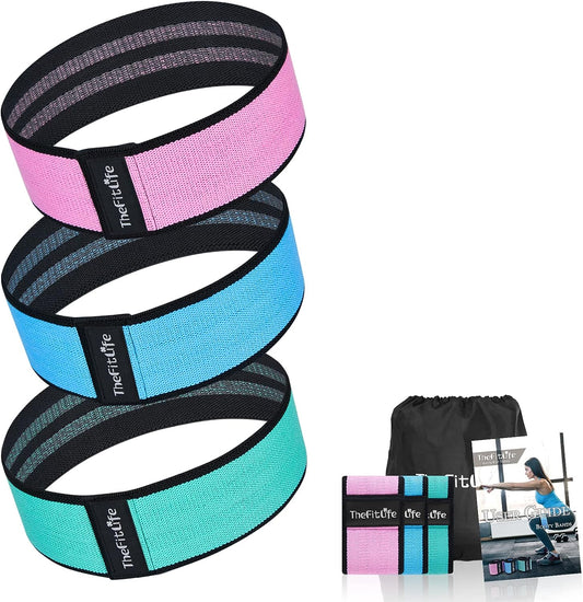 TheFitLife Resistance Exercise Bands for Women - Fabric Workout Bands for Booty, Hip, Glute, Leg, Thigh, Squat, Butt Lift Excersize and Fitness Loop Bands for Home Gym, Stretching