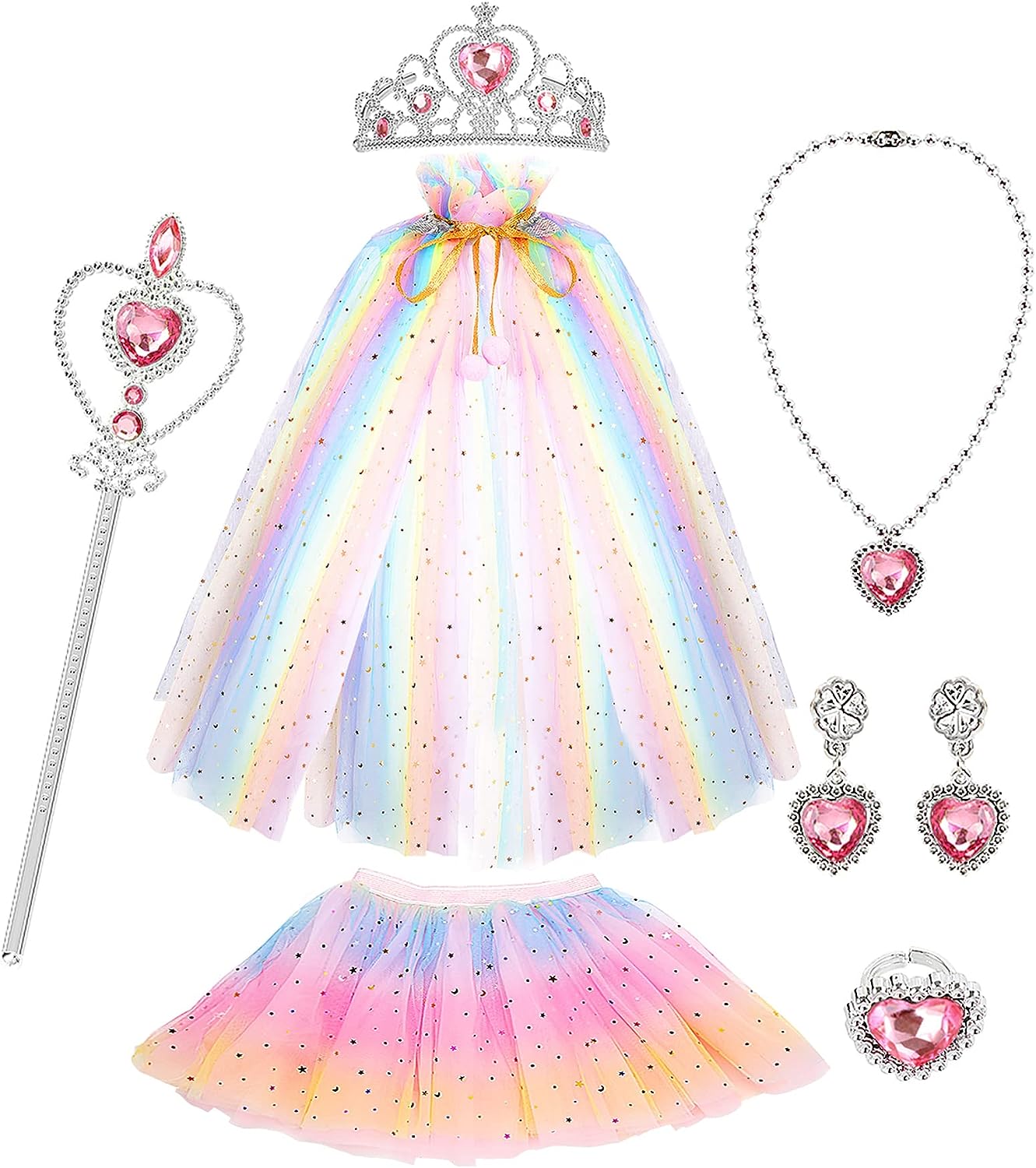 Princess Dresses for Girls,Toddler Toys,Princess Dress Up Clothes Cape Skirt for Little Girls Pretend Play,Birthday Gifts Toys for 3-6 Year Old Girls