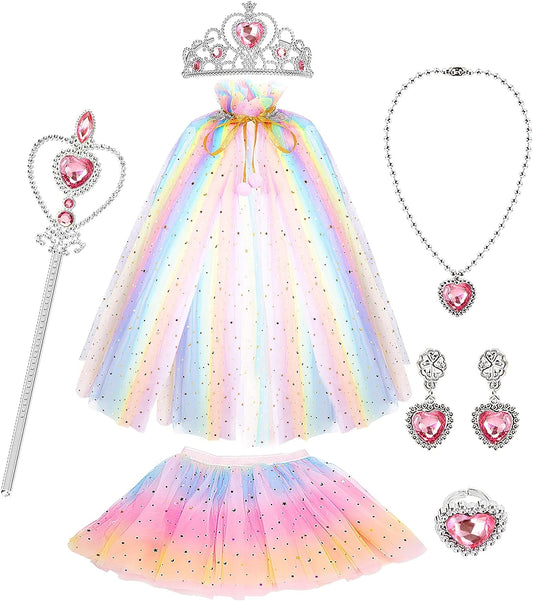 Princess Dresses for Girls,Toddler Toys,Princess Dress Up Clothes Cape Skirt for Little Girls Pretend Play,Birthday Gifts Toys for 3-6 Year Old Girls