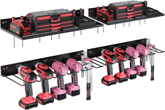 Power Tool Organizer, Drill Holder, Power Tool Organizer Wall Mount, Power Tool Storage, Heavy Duty Drill Holder Wall Mount, Drill Storage Rack For Garage, Home, Workshop, Shed