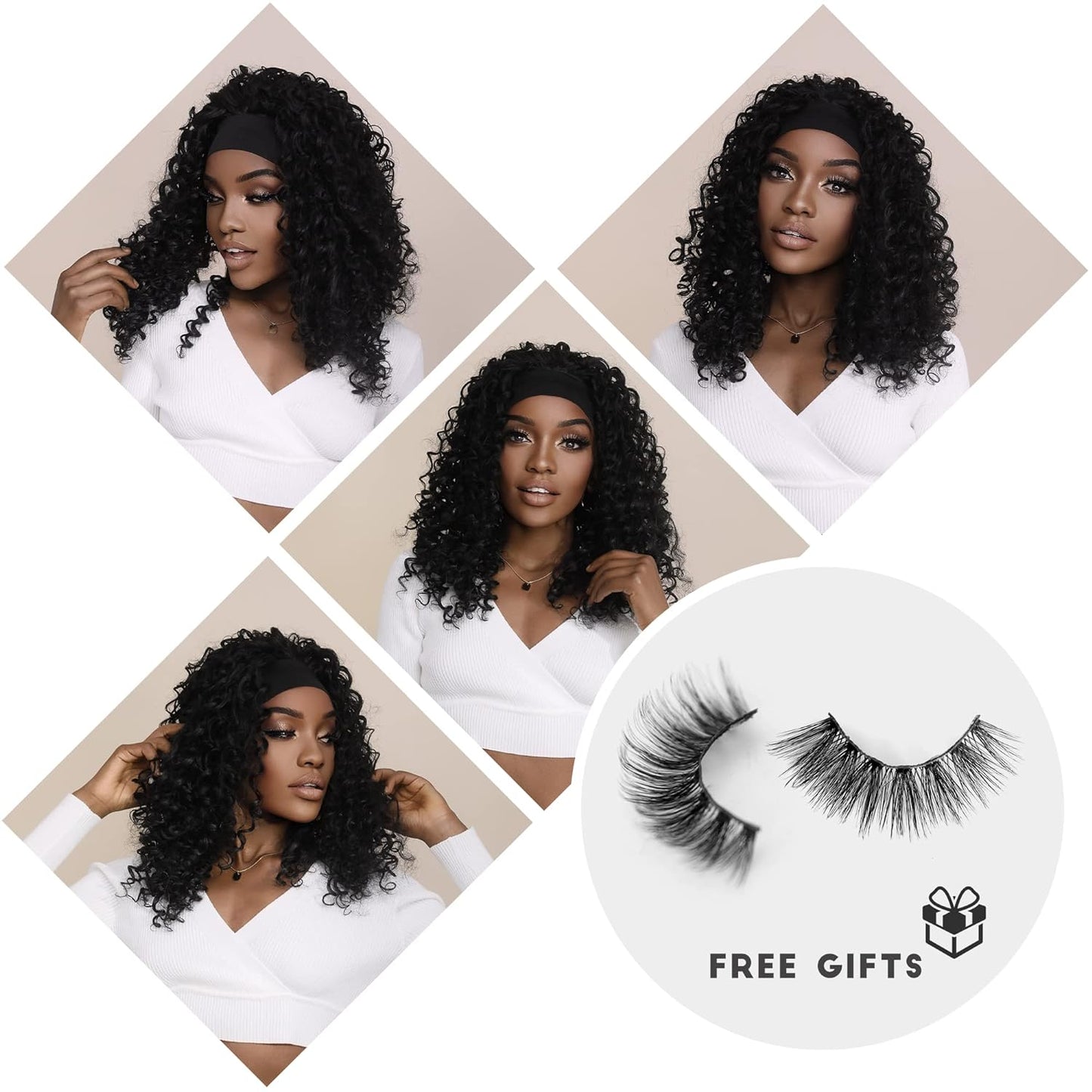 WIGS Curly Headband Wig