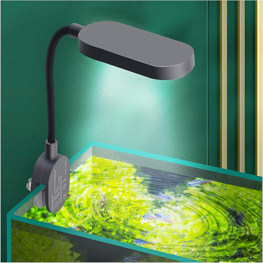 Aquarium Light Full Spectrum Fish Tank Light Clip on Fish Tank USB 360° Rotation Lighting for Freshwater Tank