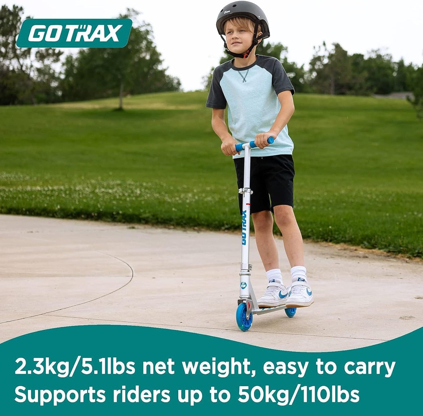 Kick Scooter, 3 Adjustable Heights and 5"/6" Flashing Wheels Kids Scooter, Lightweight Aluminum Alloy Scooter for Kids Boys Girls Age of 4-10