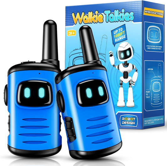 Kids Walkie Talkies Toys for Boys Mini Robots Walkies Talkies 2 Pack Christmas Birthday Gifts for 3 4 5 6 Year Old Boys Toys for 3 4 5 6-8 Year Old Camping Outdoor Games Stocking Stuffers