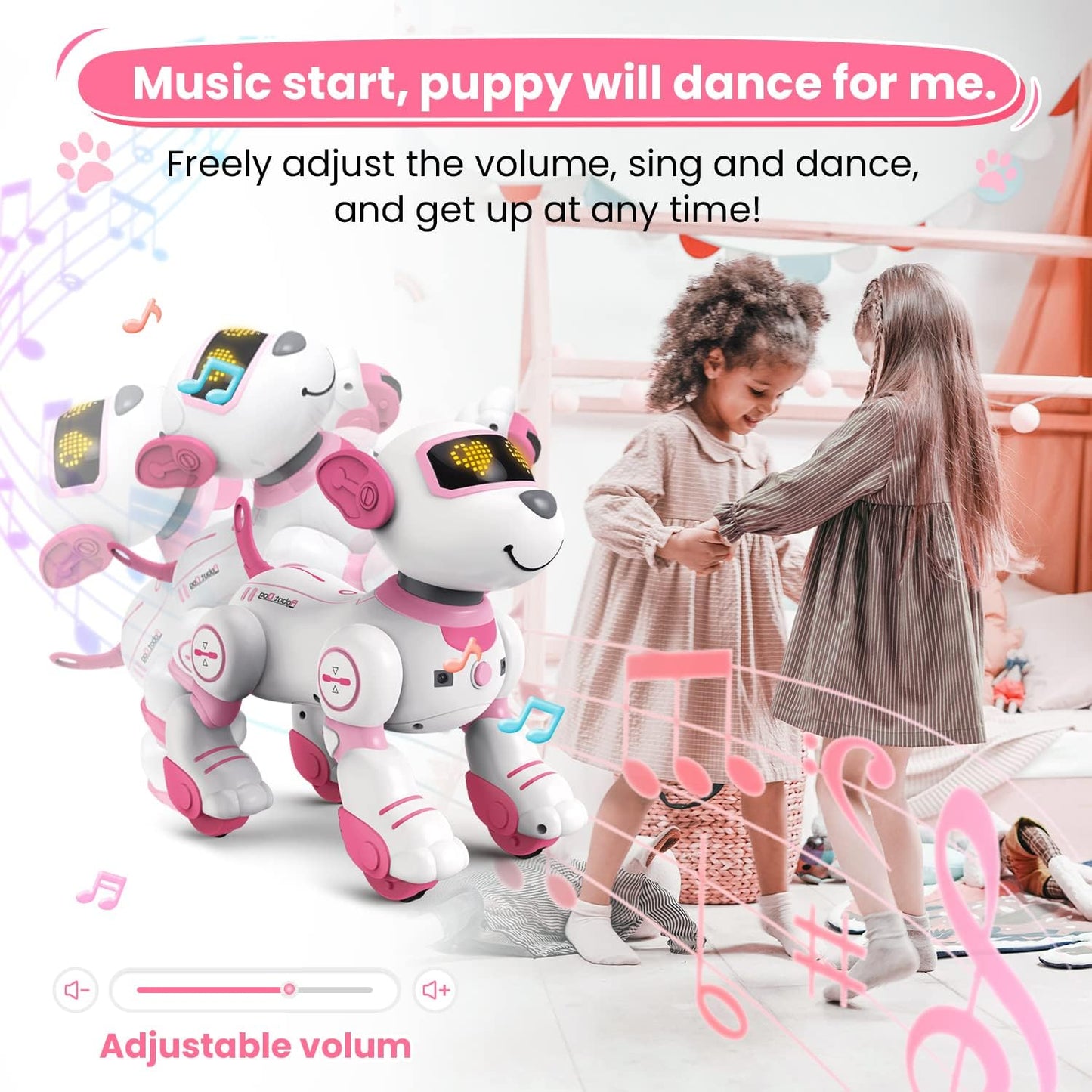 Robot Dog Toys for Girls Toys Interactive Robots Dog Toy FollowMe Robot Toys Intelligent Remote Control Dog with Sing Dance Design & Touch Function Robotics Pets for Kids Ages 8-12 Birthday Gift