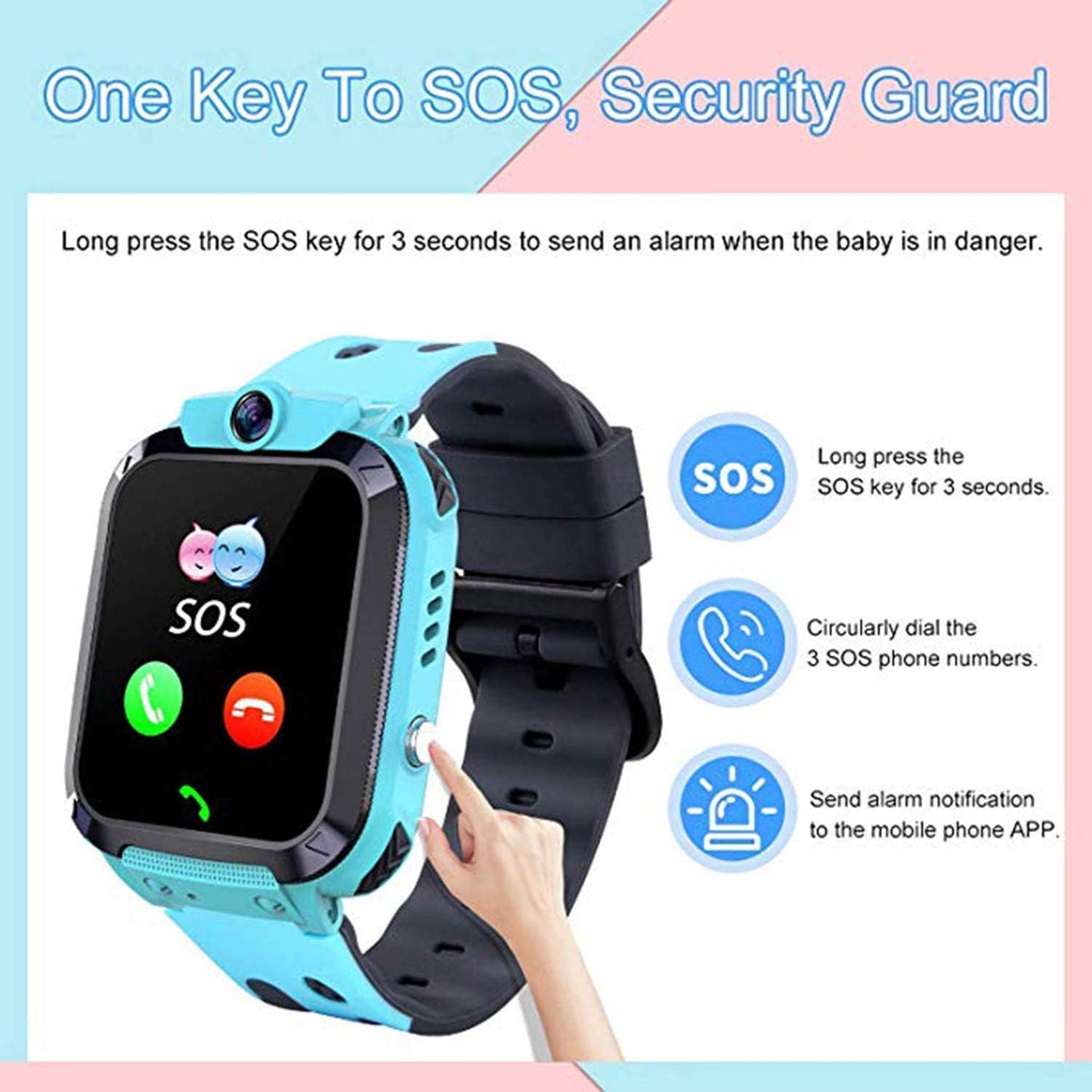 Kids Smart Watch LBS Tracker - Boys Girls for 3-12 Year Old with SOS Camera Alarm Call Camera 1.44'' Touch Screen SOS Electronic Toy Birthday Gifts (02 Waterproof)