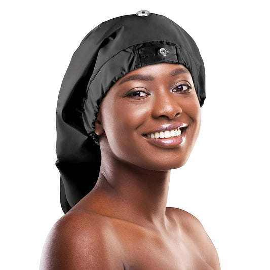 Kenllas Shower Cap for Women Large Shower Cap Adjustable Shower Cap Black Shower Cap Waterproof Shower Cap for Women Long Hair (large, Black)