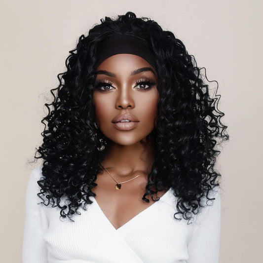 WIGS Curly Headband Wig