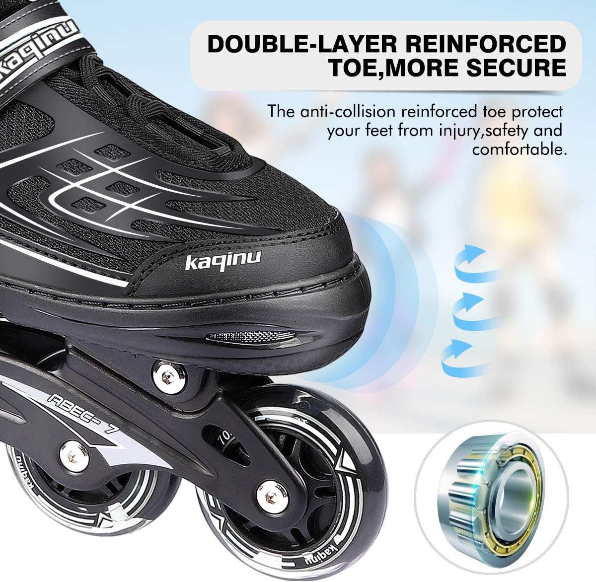 Adjustable Inline Skates, Outdoor Inline Skates Women, Girls and Boys size 4-7