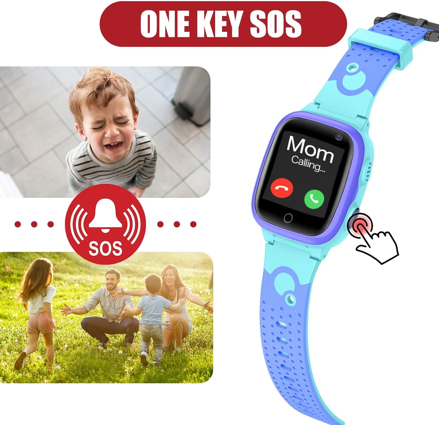 Kids Smart Watch LBS Tracker - Smartwatches for Children Kids with SOS Weather Stopwatch Call Camera Touch Screen Game Alarm for Boys and Girls