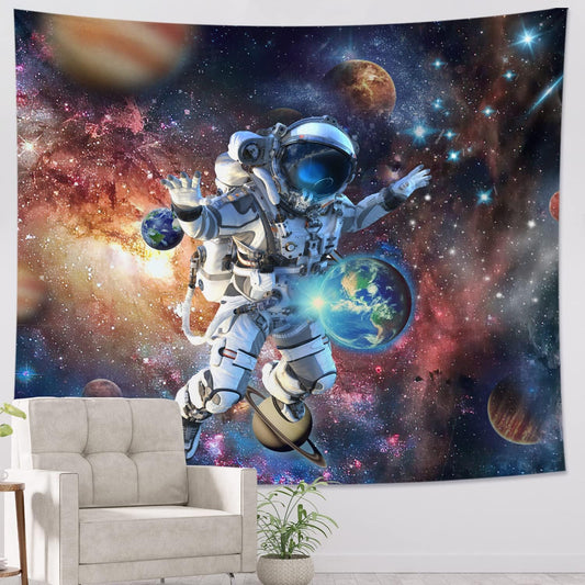 Astronaut Tapestry Space Tapestry Wall Hanging Tapestry Aesthetic Tapestry for Living Room Kids Boys Tapestry for Bedroom Decor 59x51 Inch