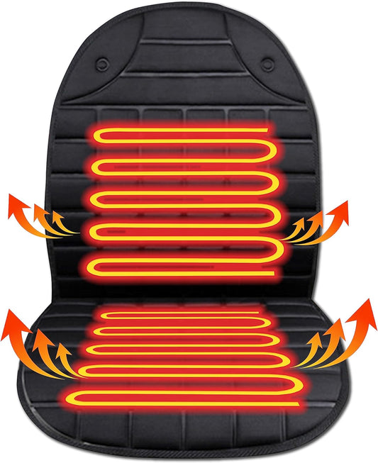 Heated Seat Covers for Cars, Durable 2 Fast Heating Models Heated Car Seat Cushion Black