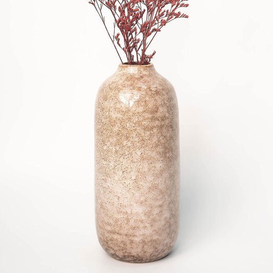 Ceramic Modern Vase, Decorative Brown Flower Vases for Pampas Grass, Home Decor, Mantel, Room and Wedding