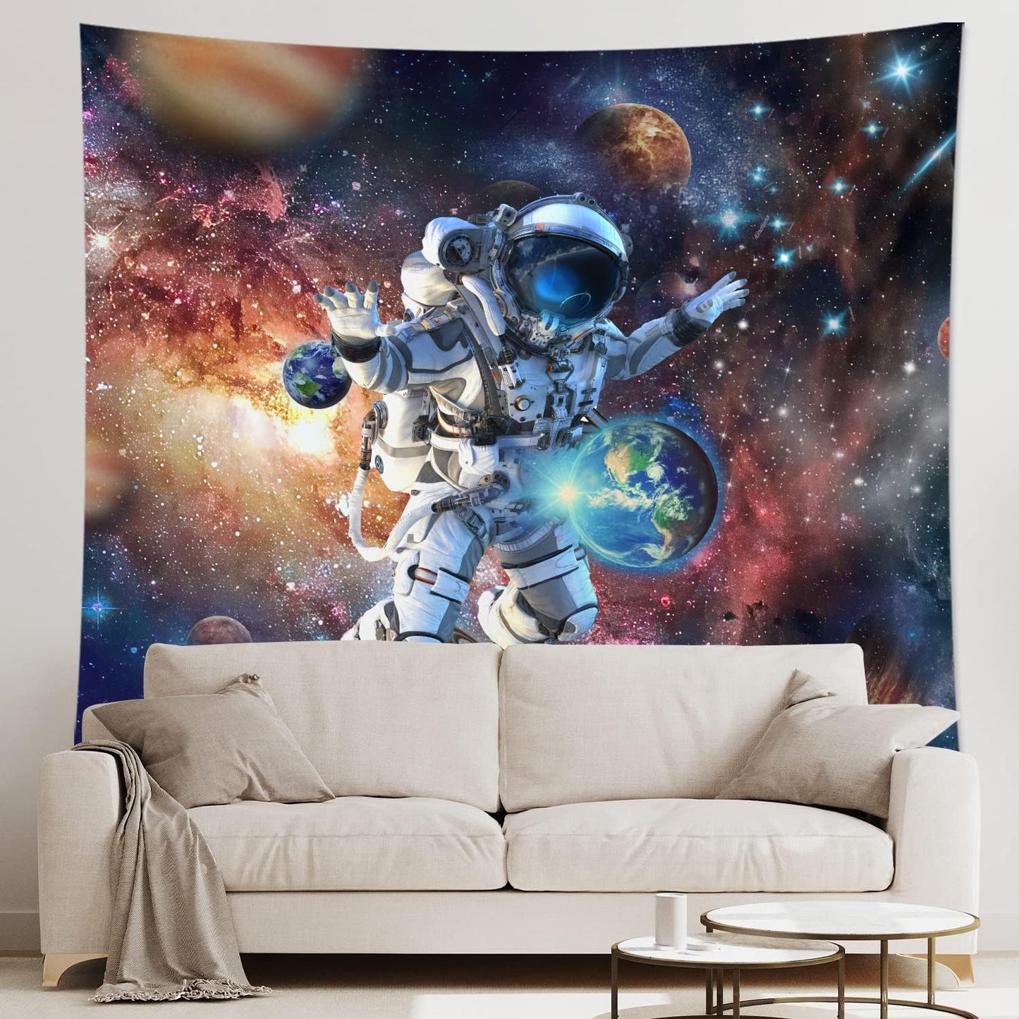 Astronaut Tapestry Space Tapestry Wall Hanging Tapestry Aesthetic Tapestry for Living Room Kids Boys Tapestry for Bedroom Decor 59x51 Inch