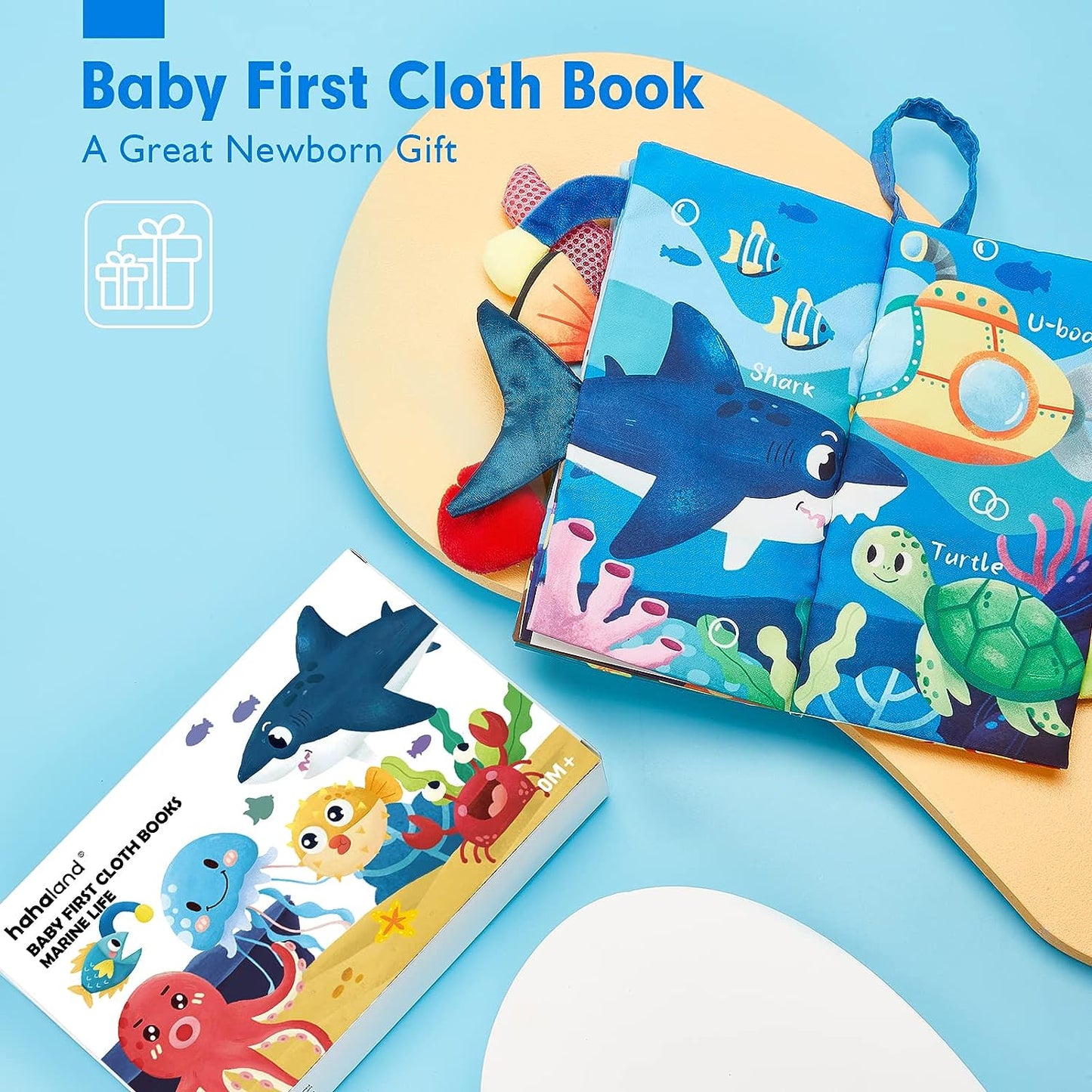 Baby Books 0-6 Months,Infant Tummy Time Toys High Contrast Sensory Baby Toys 6 to 12 Months Touch Feel Book Gift Christmas Stocking Stuffers for Boys Girls 0-3 Months Book Early Learning Stroller Toy